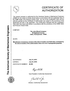 ASME U-Stamp Certification