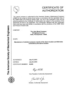 ASME UM-Stamp Certification